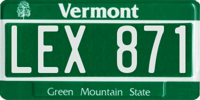 VT license plate LEX871