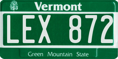 VT license plate LEX872