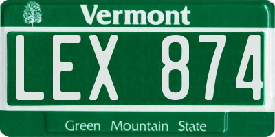 VT license plate LEX874