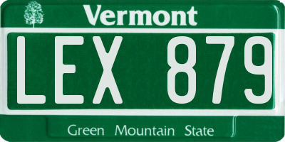 VT license plate LEX879