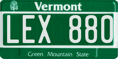 VT license plate LEX880