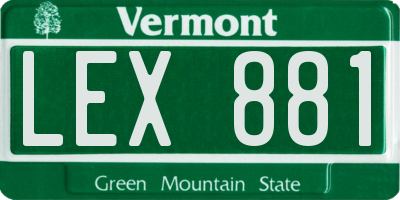 VT license plate LEX881