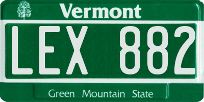 VT license plate LEX882