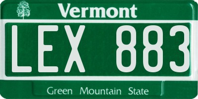 VT license plate LEX883