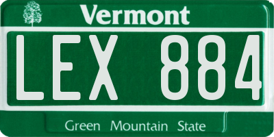 VT license plate LEX884