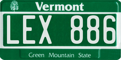 VT license plate LEX886