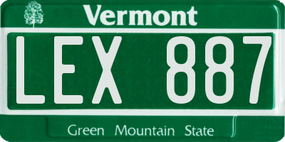 VT license plate LEX887