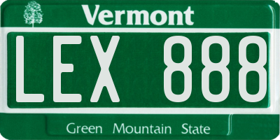 VT license plate LEX888