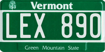 VT license plate LEX890