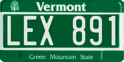 VT license plate LEX891