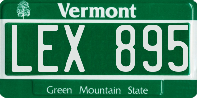 VT license plate LEX895