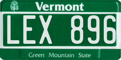 VT license plate LEX896