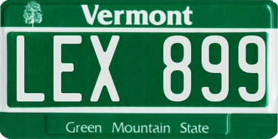 VT license plate LEX899
