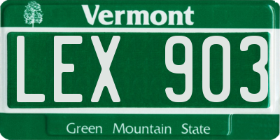 VT license plate LEX903