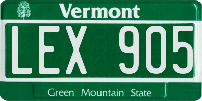 VT license plate LEX905