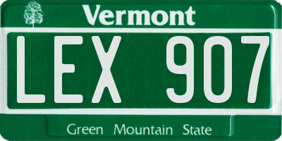 VT license plate LEX907