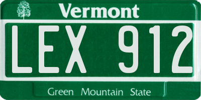 VT license plate LEX912