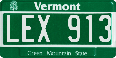 VT license plate LEX913