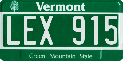 VT license plate LEX915