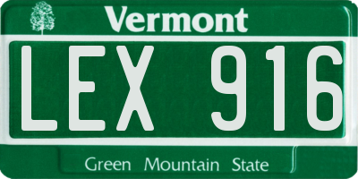 VT license plate LEX916