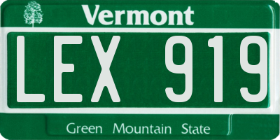 VT license plate LEX919