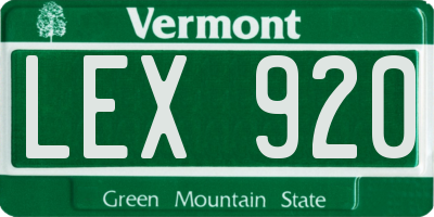 VT license plate LEX920