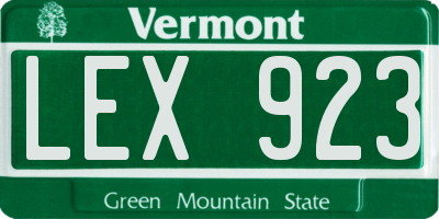 VT license plate LEX923