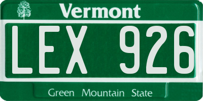 VT license plate LEX926