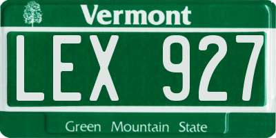 VT license plate LEX927