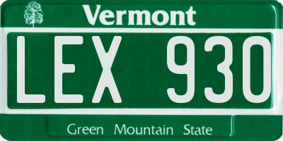 VT license plate LEX930