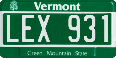 VT license plate LEX931