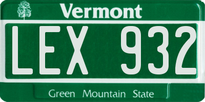VT license plate LEX932