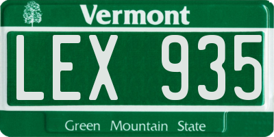 VT license plate LEX935
