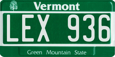 VT license plate LEX936