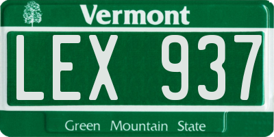 VT license plate LEX937