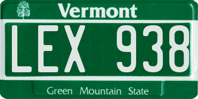 VT license plate LEX938
