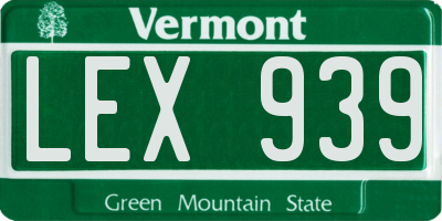 VT license plate LEX939