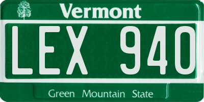VT license plate LEX940