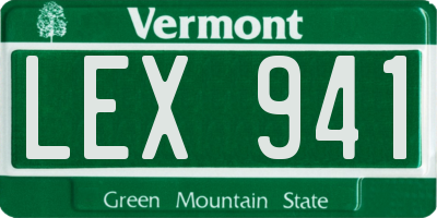 VT license plate LEX941