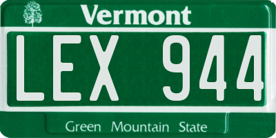 VT license plate LEX944