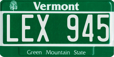 VT license plate LEX945