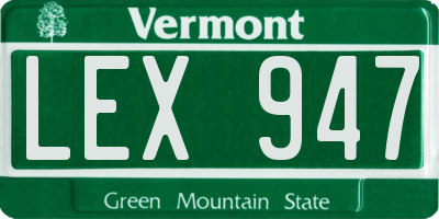 VT license plate LEX947