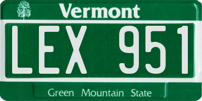 VT license plate LEX951