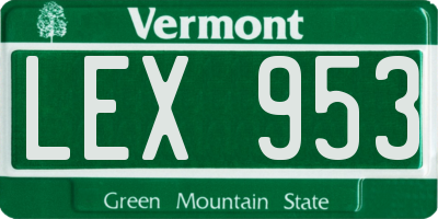 VT license plate LEX953