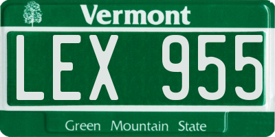 VT license plate LEX955