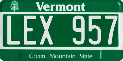 VT license plate LEX957