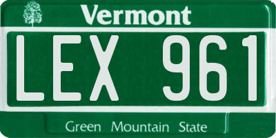 VT license plate LEX961