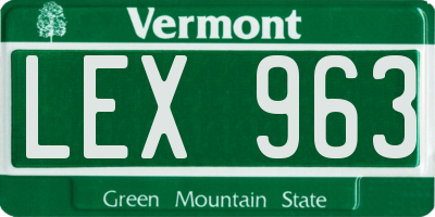 VT license plate LEX963