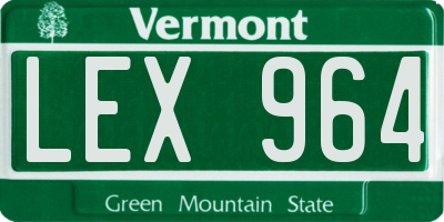 VT license plate LEX964
