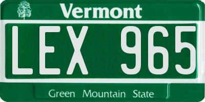 VT license plate LEX965